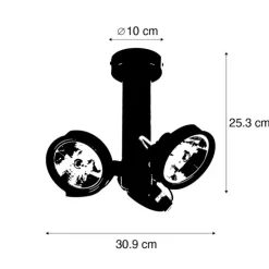 Moderne spot zwart draai- en kantelbaar 3-lichts - Goes