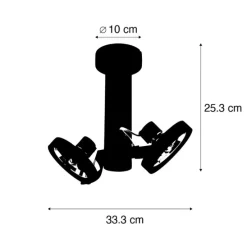 Moderne spot zwart draai- en kantelbaar 2-lichts - Goes