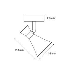 Moderne spot zwart draai- en kantelbaar - Triangle