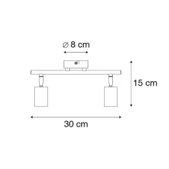 Moderne spot zwart 2-lichts verstelbaar - Facil