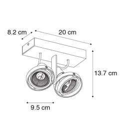 Moderne spot zwart 2-lichts - Master 70