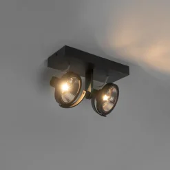 Moderne spot zwart 2-lichts - Master 111