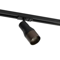 Moderne spot zwart met donker brons voor railsysteem 1-fase- Iconic Kohua