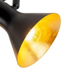 Moderne spot zwart met goud 4-lichts - Magno