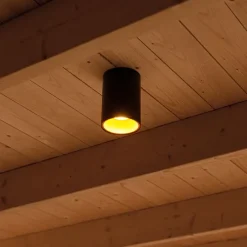 Moderne spot zwart met goud GU10 50mm - Deep