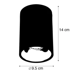 Moderne spot zwart met goud GU10 50mm - Deep