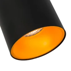 Moderne spot zwart met goud GU10 50mm - Deep