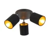 Moderne spot zwart met gouden binnenkant 3-lichts - Lofty