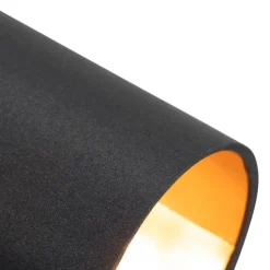 Moderne spot zwart met gouden binnenkant 3-lichts - Lofty