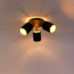 Moderne spot zwart met gouden binnenkant 3-lichts - Lofty