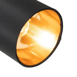 Moderne spot zwart met gouden binnenkant 3-lichts - Lofty