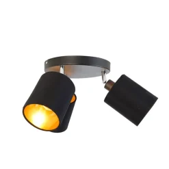 Moderne spot zwart met gouden binnenkant 3-lichts - Lofty