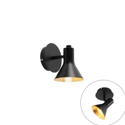 Moderne spot zwart met goud 1-lichts - Magno