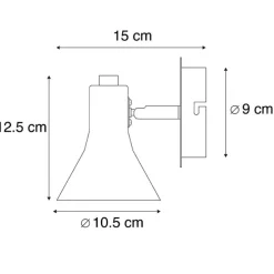Moderne spot zwart met goud 1-lichts - Magno