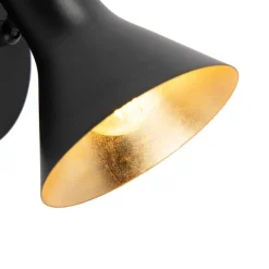 Moderne spot zwart met goud 1-lichts - Magno
