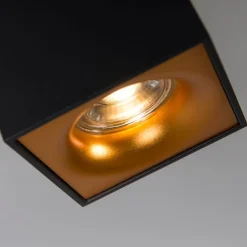 Moderne spot zwart met goud - Quba delux