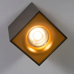 Moderne spot zwart met goud - Quba delux