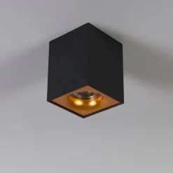 Moderne spot zwart met goud - Quba delux