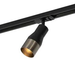 Moderne spot zwart met gunmetal voor railsysteem 1-fase GU10 50mm- Iconic Kohua
