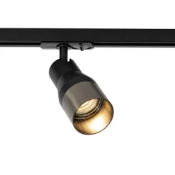Moderne spot zwart met gunmetal voor railsysteem 1-fase GU10 50mm- Iconic Kohua