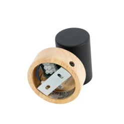 Moderne spot zwart met hout kantelbaar - Jeana