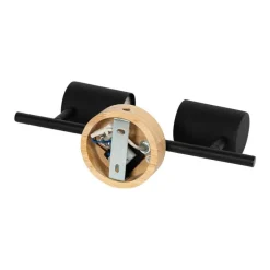 Moderne spot zwart met hout kantelbaar 2-lichts - Jeana