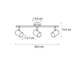 Moderne spot zwart met hout kantelbaar 3-lichts - Jeana