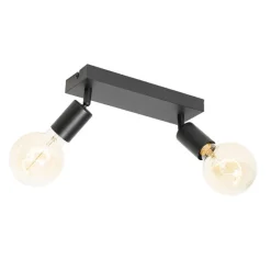 Moderne spot zwart rechthoekig 2-lichts - Facil