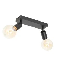 Moderne spot zwart rechthoekig 2-lichts - Facil