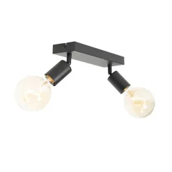 Moderne spot zwart rechthoekig 2-lichts - Facil