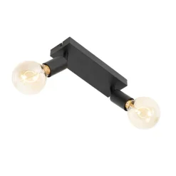 Moderne spot zwart rechthoekig 2-lichts - Facil