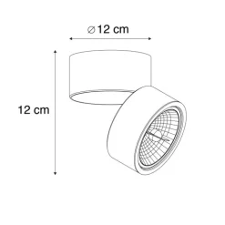 Moderne spot zwart rond verstelbaar - Go Nine