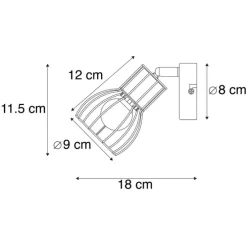 Moderne spot zwart staal verstelbaar - Botu