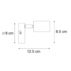 Moderne spot zwart verstelbaar - Facil