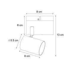 Moderne spot zwart verstelbaar vierkant - Jeana