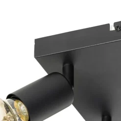 Moderne spot zwart vierkant 4-lichts - Facil