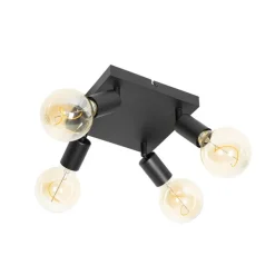 Moderne spot zwart vierkant 4-lichts - Facil