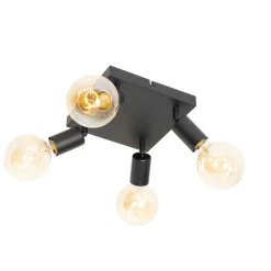 Moderne spot zwart vierkant 4-lichts - Facil