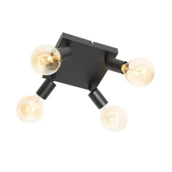 Moderne spot zwart vierkant 4-lichts - Facil