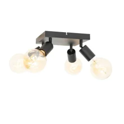 Moderne spot zwart vierkant 4-lichts - Facil