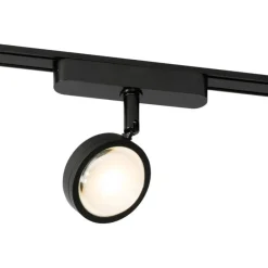 Moderne spot zwart voor railsysteem 1-fase incl. LED draai- en kantelbaar - Magnetic Lance