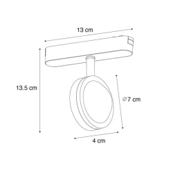 Moderne spot zwart voor railsysteem 1-fase incl. LED draai- en kantelbaar - Magnetic Lance