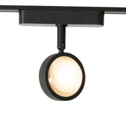 Moderne spot zwart voor railsysteem 1-fase incl. LED draai- en kantelbaar - Magnetic Lance