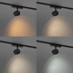 Moderne spot zwart voor railsysteem 1-fase incl. LED draai- en kantelbaar - Magnetic Lance
