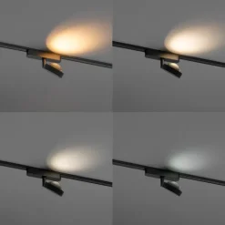 Moderne spot zwart voor railsysteem 1-fase incl. LED draai- en kantelbaar - Magnetic Lance