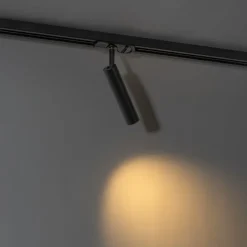 Moderne spot zwart voor railsysteem 1-fase- Iconic Ivy