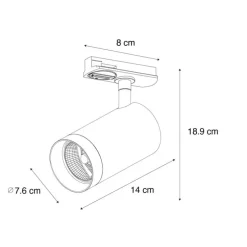 Moderne spot zwart voor railsysteem 1-fase 70mm - Iconic Jeana Luxe