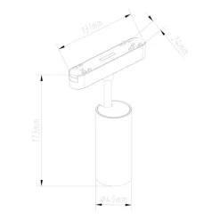 Moderne spot zwart voor railsysteem 1-fase 9W 3000K - Magnetic Gert