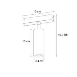 Moderne spot zwart voor railsysteem 1-fase 4.5W 3000K - Magnetic Samson