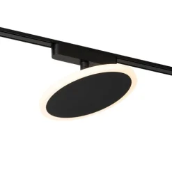 Moderne spot zwart voor railsysteem 1-fase incl. LED - Magnetic Puk